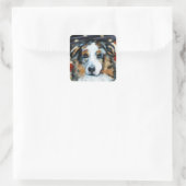 AUSTRALIAN SHEPHERD VIERKANTE STICKER (Tas)