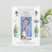 Australian Shepherd Voorste Deur Moving Aankondigi Kaart (Staand voorkant)