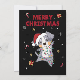Australian Shepherd Vrolijk Kerstfeest Winter Feestdagenkaart