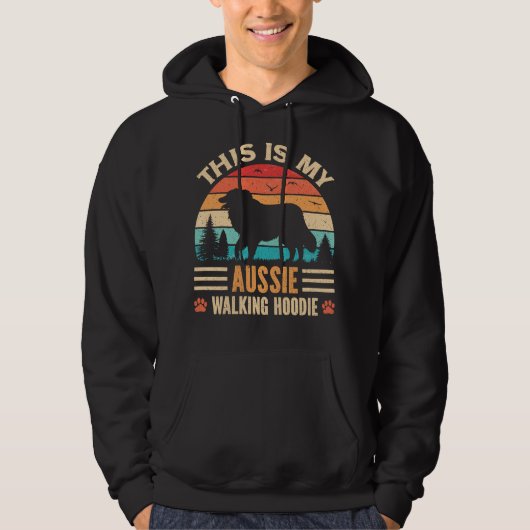 Australian Shepherd Walking Aussie Walker Sunset Hoodie (Voorkant)