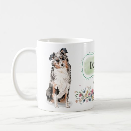 Australian Shepherd Waterverf Mok (Links)