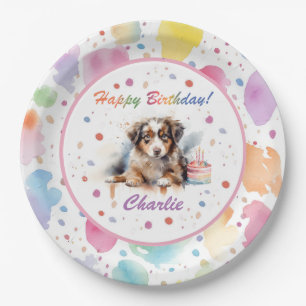 Australian Shepherd Waterverf Papier Bord