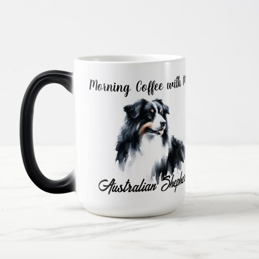 Australian Shepherd Waterverf personaliseren Magische Mok (Links)