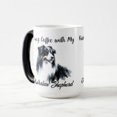 Australian Shepherd Waterverf personaliseren Magische Mok (Voorkant links)