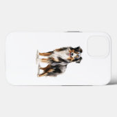 Australian Shepherd waterverf print Australian Sh Case-Mate iPhone Case (Achterkant (horizontaal))