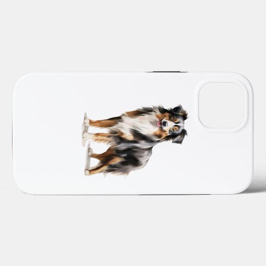 Australian Shepherd waterverf print Australian Sh Case-Mate iPhone Case (Achterkant (horizontaal))