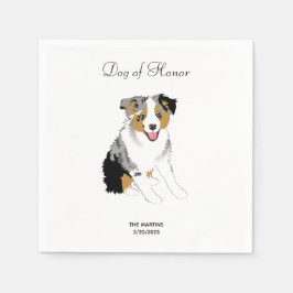 Australian Shepherd Wedding Cocktail Napkins Servet