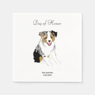 Australian Shepherd Wedding Cocktail Napkins Servet