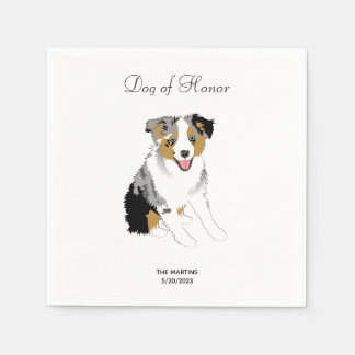 Australian Shepherd Wedding Cocktail Napkins Servet