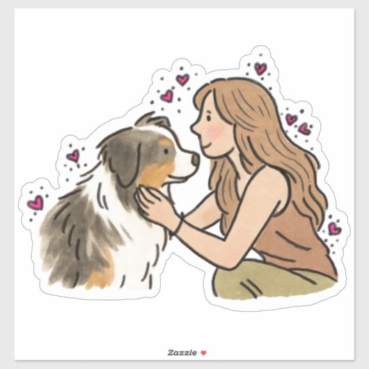 Australian Shepherd - Werkend Sticker (Vel)