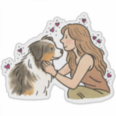 Australian Shepherd - Werkend Sticker (Voorkant)