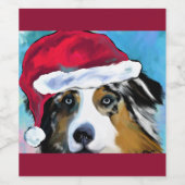 Australian Shepherd Wijn Etiket (Enkel label)