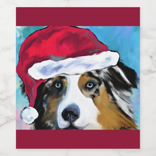 Australian Shepherd Wijn Etiket (Enkel label)