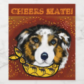 AUSTRALIAN SHEPHERD WIJN ETIKET (Enkel label)