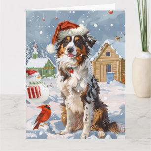 Australian Shepherd Winter Wonderland Kerstmis Kaart