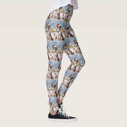 Australian Shepherd Winter Wonderland Kerstmis Leggings (Rechts)