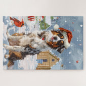 Australian Shepherd Winter Wonderland Kerstmis Legpuzzel (Horizontaal)