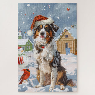Australian Shepherd Winter Wonderland Kerstmis Legpuzzel