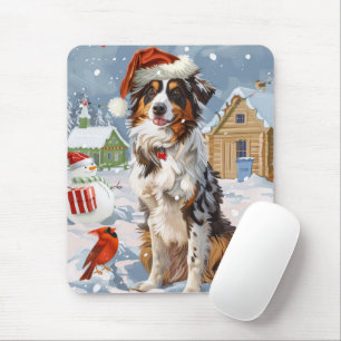 Australian Shepherd Winter Wonderland Kerstmis Muismat
