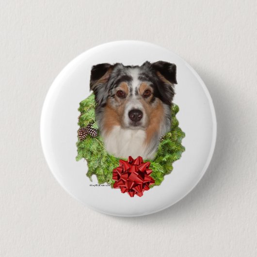 Australian Shepherd Wreath - Button (Voorkant)
