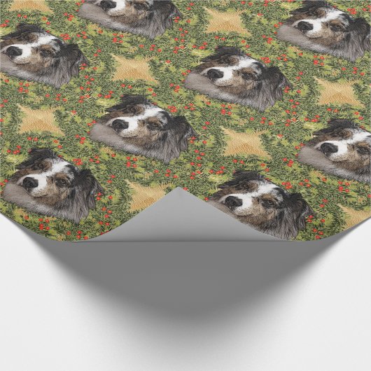 Australian Shepherd Wreath Cadeaupapier (Hoek)
