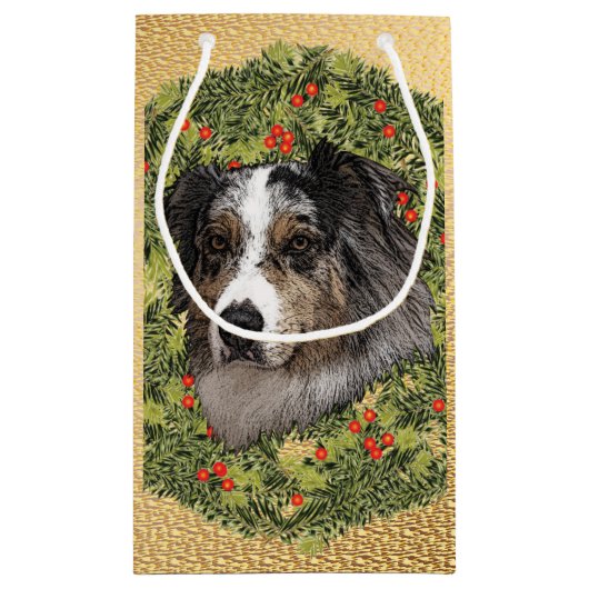 Australian Shepherd Wreath Klein Cadeauzakje (Achterkant)
