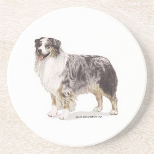 Australian Shepherd Zandsteen Onderzetter (Voorkant)