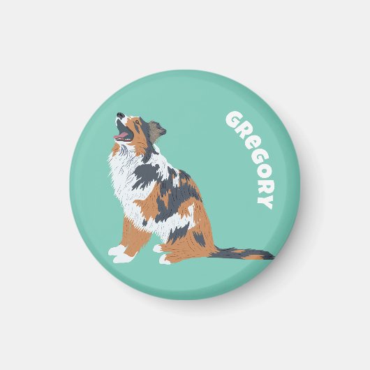 Australian Shepherds Aussie Honden gepersonaliseer Magneet (Voorkant)