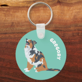 Australian Shepherds Aussie Honden gepersonaliseer Sleutelhanger