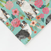 Australian Shepherds Florals Blanket - aussie dog Fleece Deken (Hoek)
