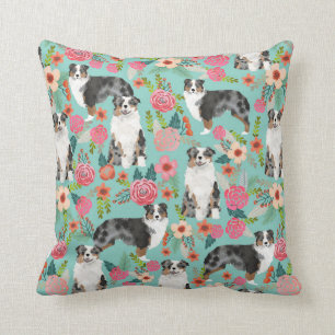 Australian Shepherds Florals Pillow Kussen