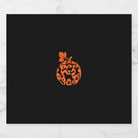 Australian Shepherds Schattigee pompoen Halloween  Sparkling Wijnetiket (Enkel label)