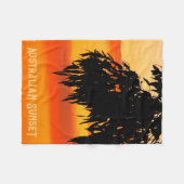 Australian Silhouette Sunset Sky Fleece Deken (Voorkant (Horizontaal))