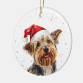 Australian Silky Terrier Christmas Personalized Keramisch Ornament (Links)