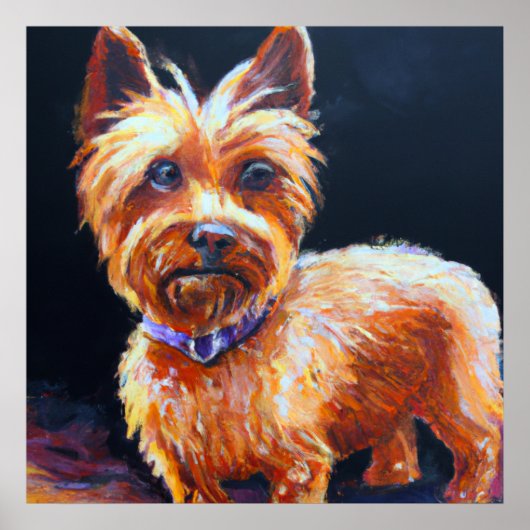 Australian Silky Terrier - Dog Portrait Poster (Voorkant)