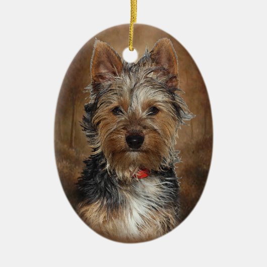 Australian Silky Terrier Keramisch Ornament (Voorkant)
