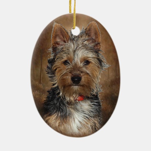 Australian Silky Terrier Keramisch Ornament (Achterkant)