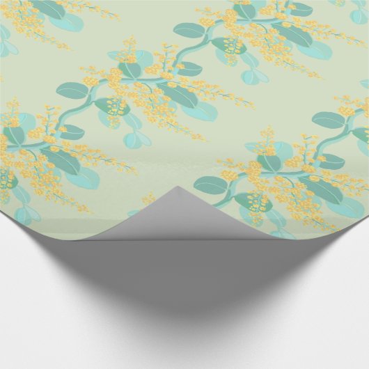 Australian Silver Wattle bloesems Cadeaupapier (Hoek)