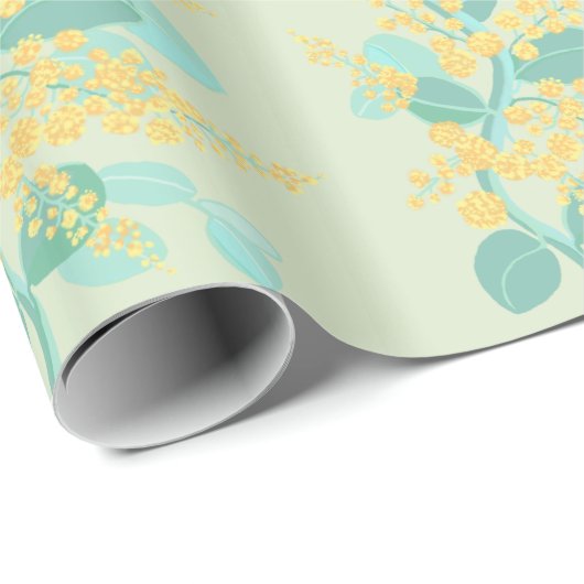 Australian Silver Wattle bloesems Cadeaupapier (Rol Hoek)