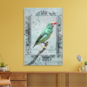Australian Star Finch over muziek Canvas Afdruk (Insitu (Woonkamer))