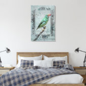Australian Star Finch over muziek Canvas Afdruk (Insitu (Slaapkamer))