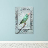 Australian Star Finch over muziek Canvas Afdruk (Insitu (Houten vloer))