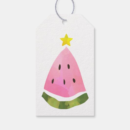 Australian Summer Watermelon Christmas Tree  Cadeaulabel (Achterkant)