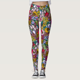 Australian Summer Wildflower Garden Leggings