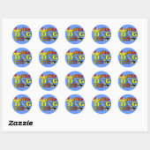 Australian_Terrier_Agility Ronde Sticker (Vel)