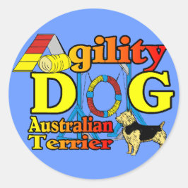 Australian_Terrier_Agility Ronde Sticker