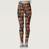 Australian Terrier bij de open haard Kerstmis Leggings (Voorkant)