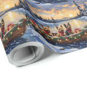 Australian Terrier Christmas Boat Holiday Cadeaupapier (Rol Hoek)