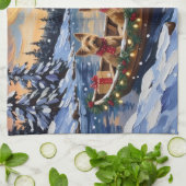 Australian Terrier Christmas Boat Holiday Theedoek (Gevouwen)