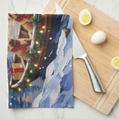 Australian Terrier Christmas Boat Holiday Theedoek (Quarter Fold)